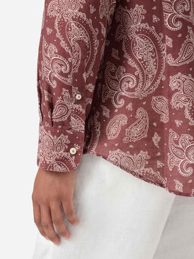 Klarke braunes Paisley-Hemd 