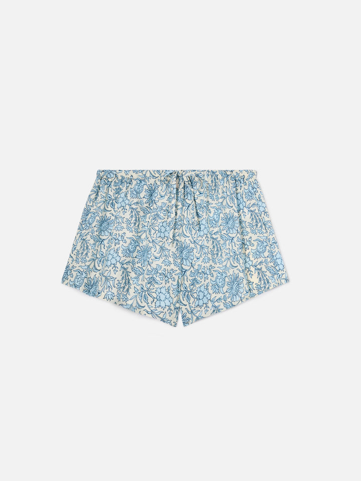 Kammy silk shorts with floral batik print