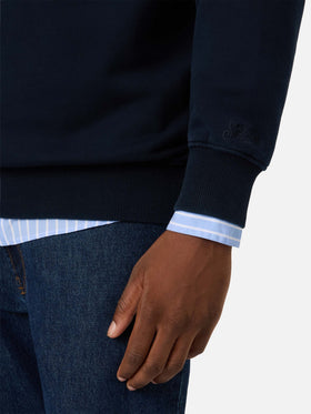 Sweat-shirt en coton Kenneth Navy blue avec monogramme SB Legacy 