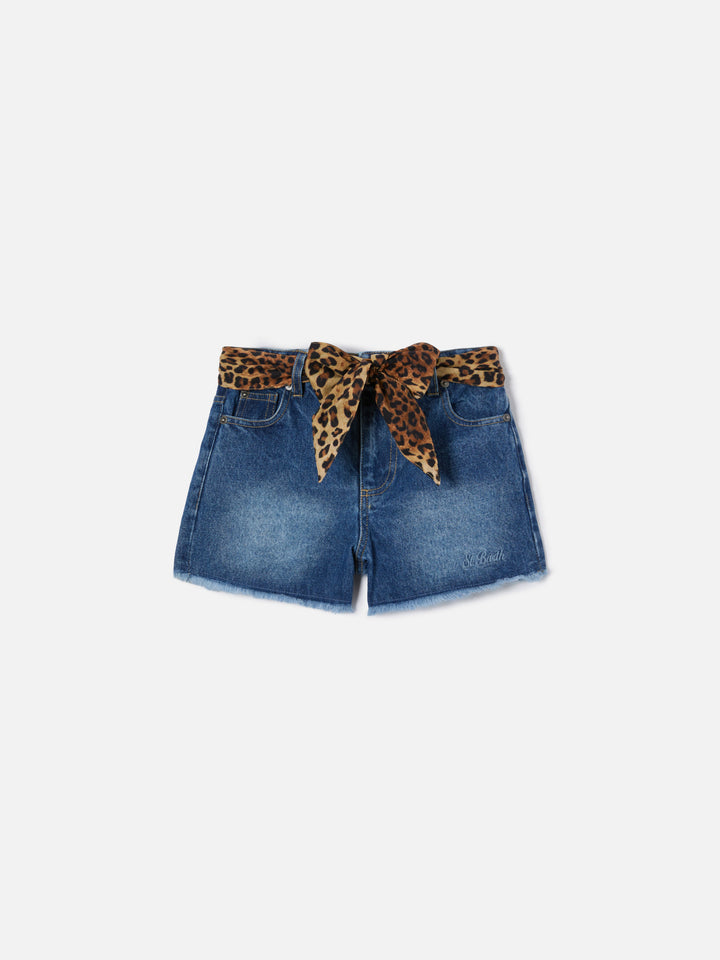 Kiko Jr Cotton Shorts with leopard details