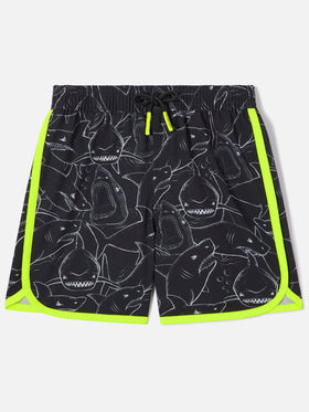 Short de bain garçon à imprimé requin 