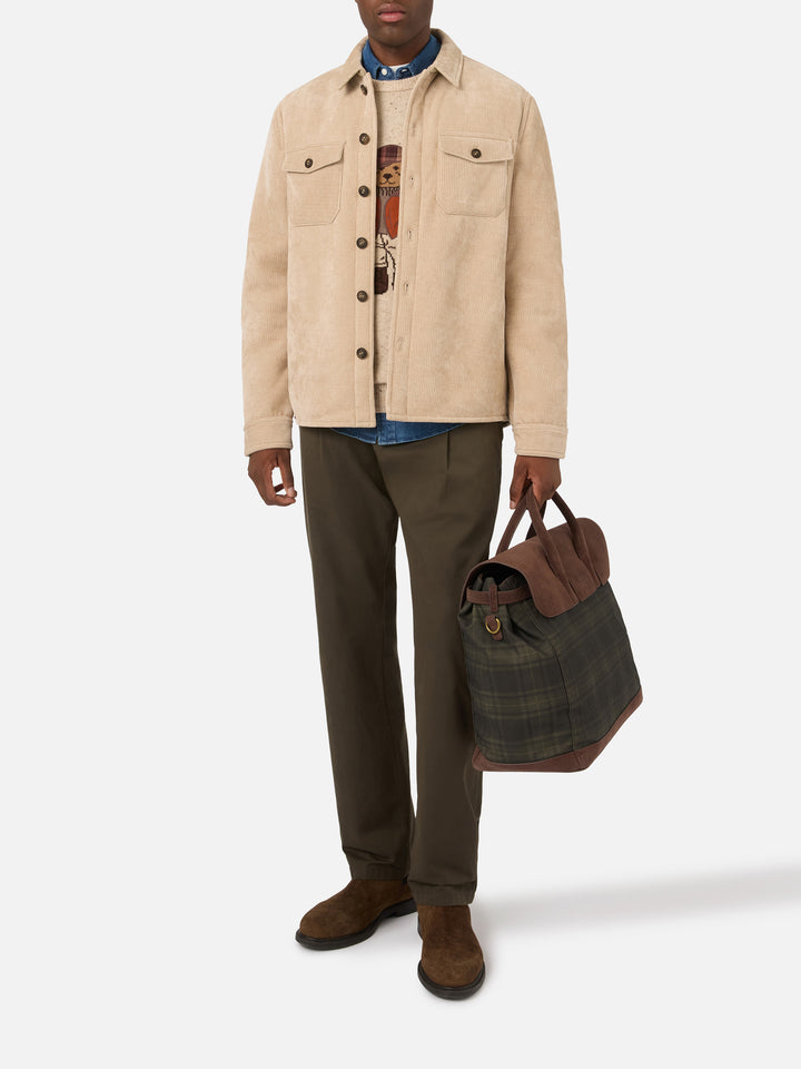 Sobrecamisa de pana Landeck beige con forro teddy 