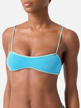 Haut de bikini brassière Lurex Laryn avec passepoil 