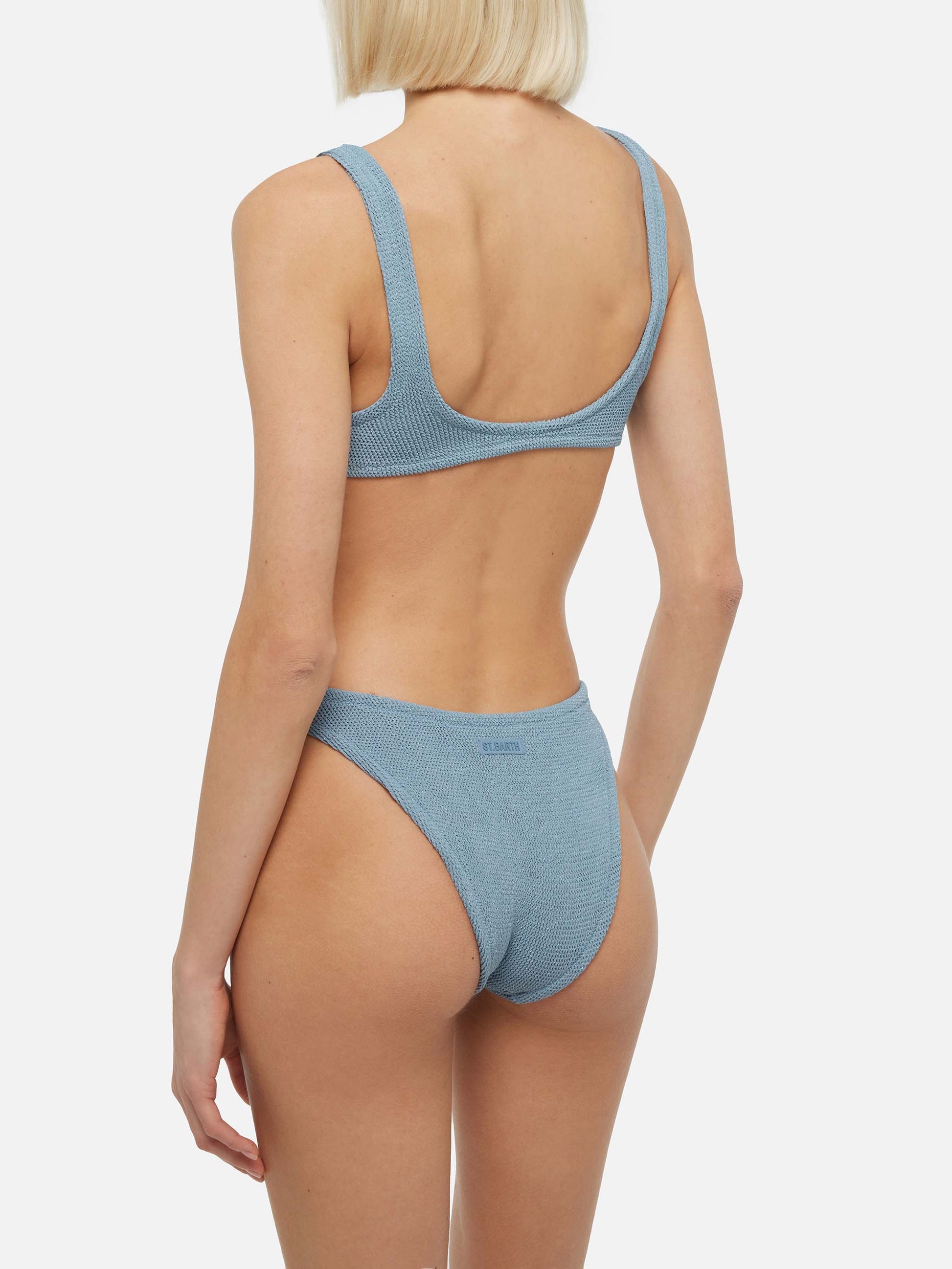 Laurel crinkle lurex silver cut-out one-piece swimsuit - MC2 Saint Barth