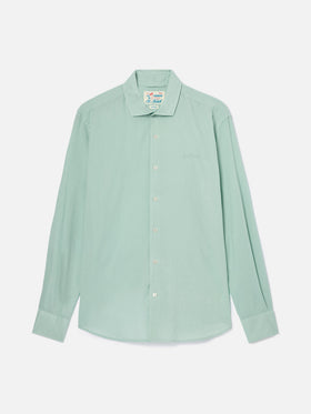 Camisa Chemise Ice color verde salvia en voile de puro algodón 