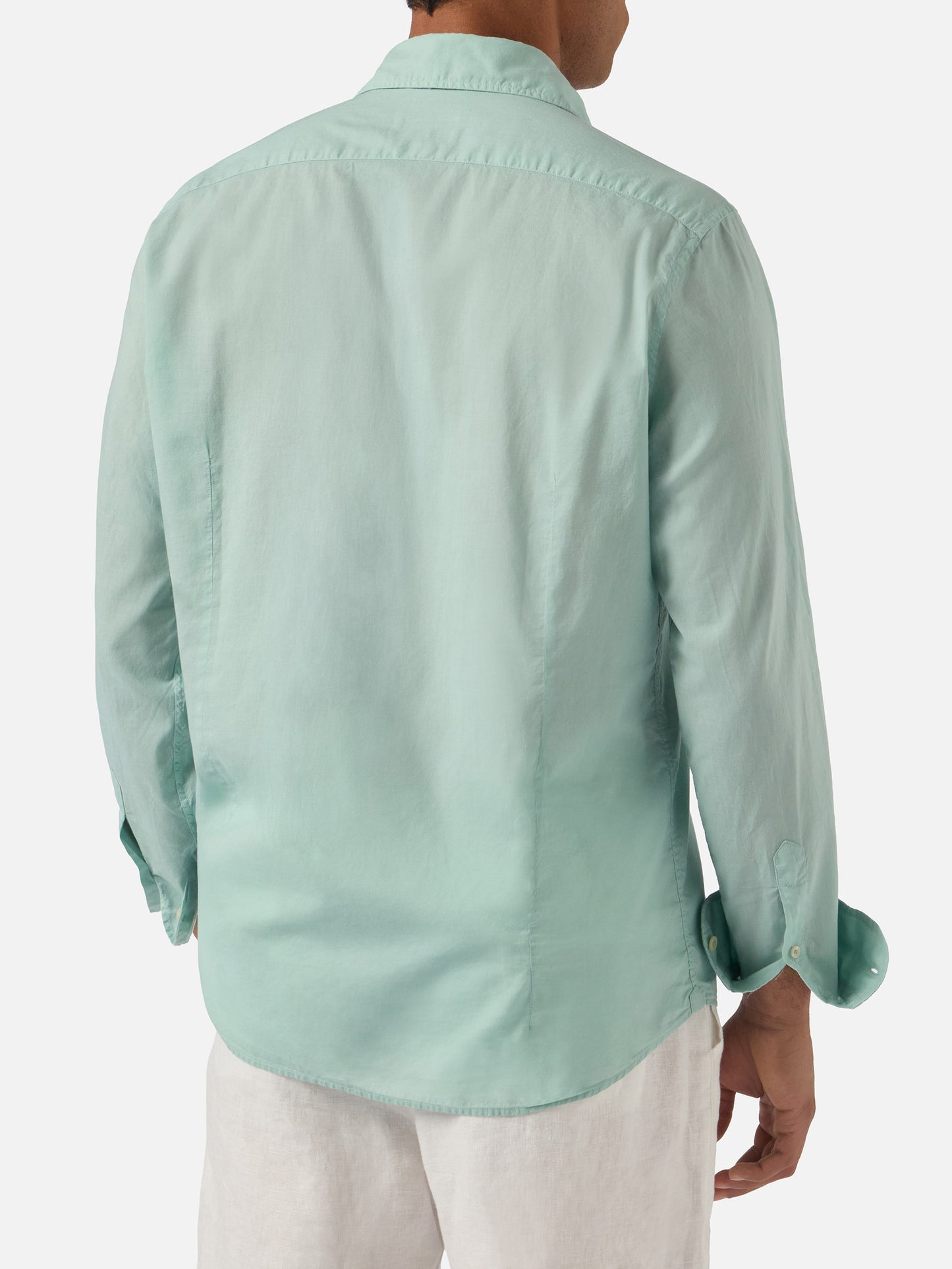 Camisa Chemise Ice color verde salvia en voile de puro algodón 