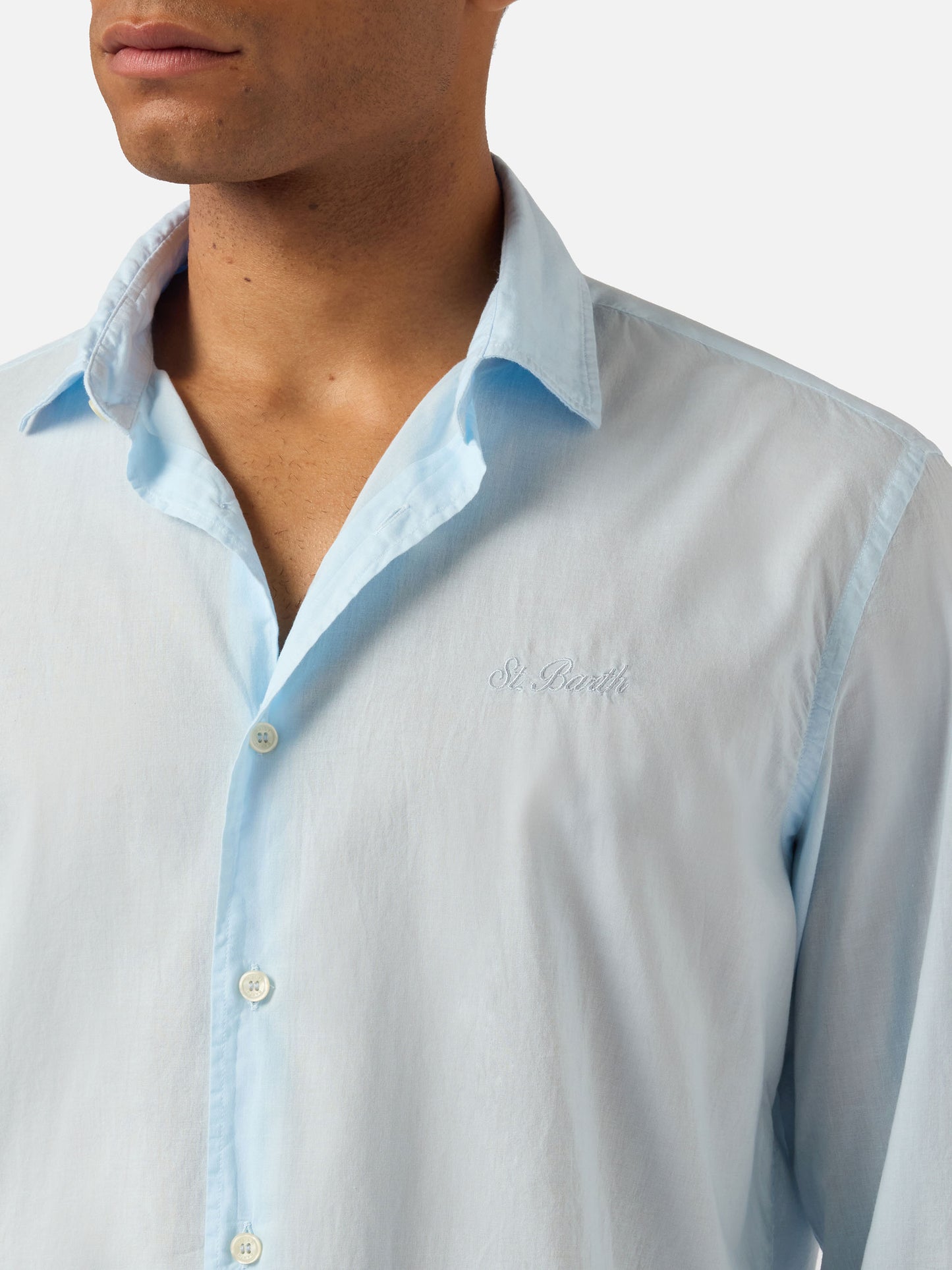 Camicia Chemise Ice in puro voile di cotone azzurro