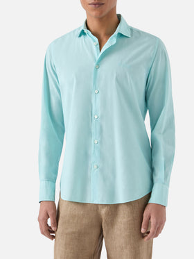 Aqua green Chemise shirt in pure cotton voile
