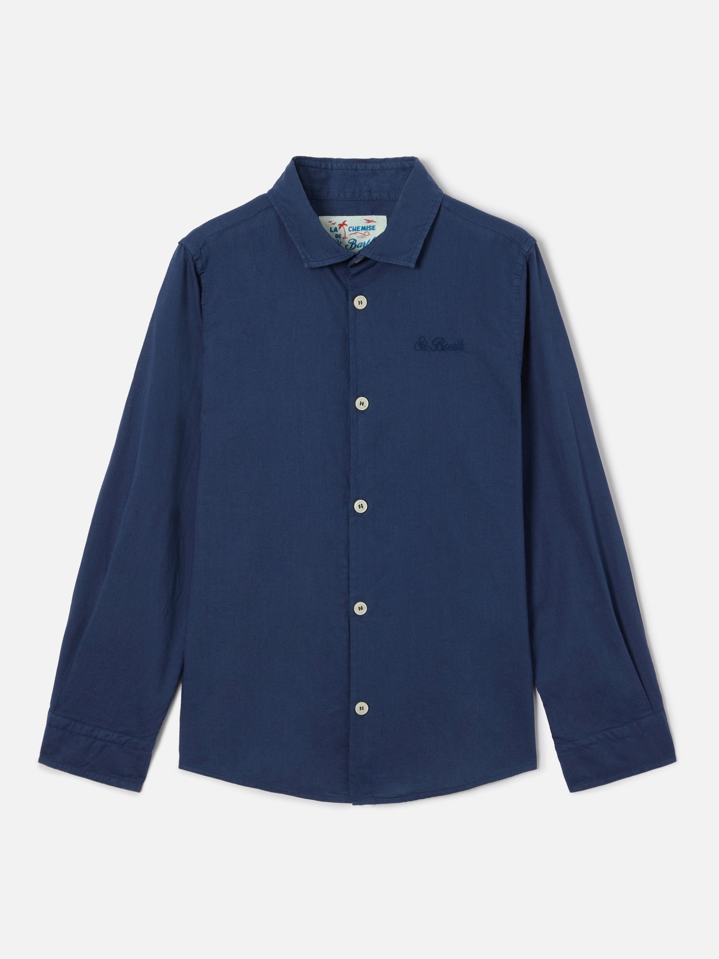 Navy blue Chemise Jr shirt in cotton voile