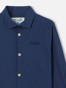 Navy blue Chemise Jr shirt in cotton voile