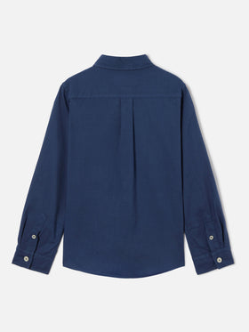 Navy blue Chemise Jr shirt in cotton voile