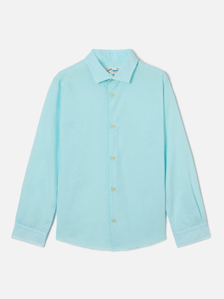 Water green Chemise Jr shirt in cotton voile