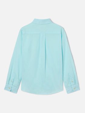 Water green Chemise Jr shirt in cotton voile