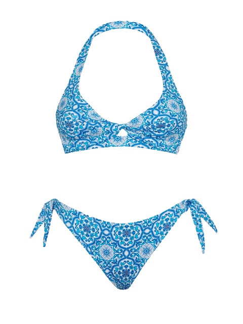 Bralette bikini Leda Yali with majolica print - MC2 Saint Barth