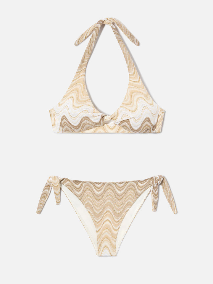 Leda Yali gold degradé raschel bikini
