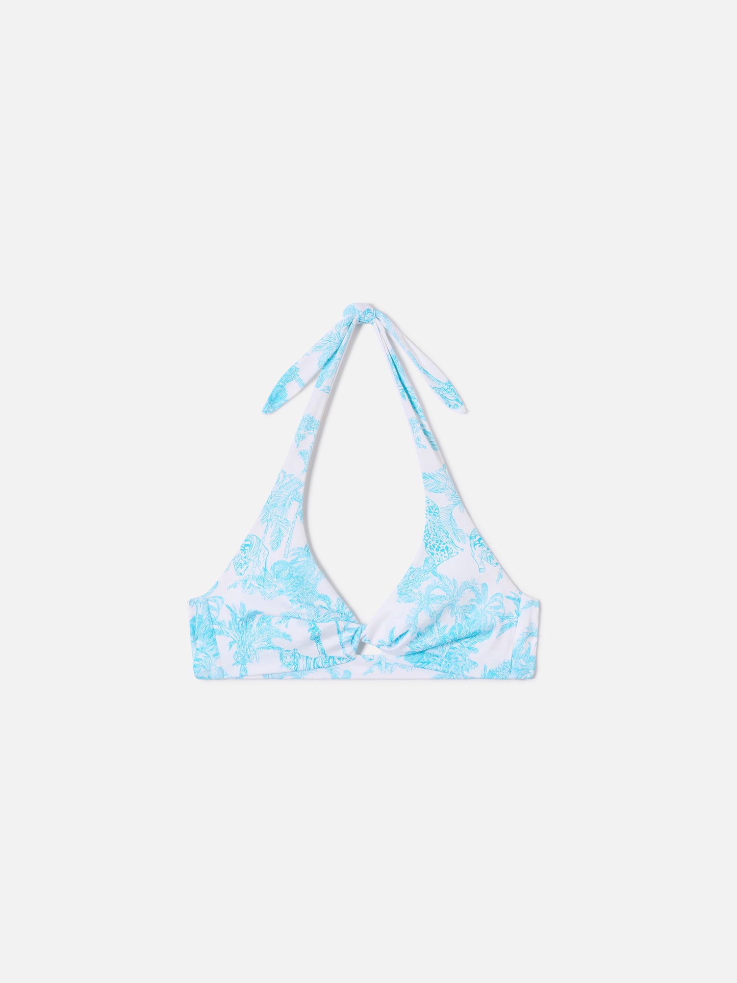Top bikini Leda bralette con stampa toile de jouy e dettaglio cut out