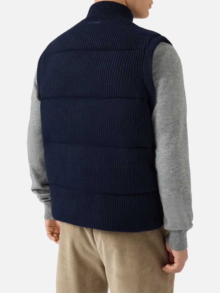 Leeds Knit wattierte Weste in Blau 