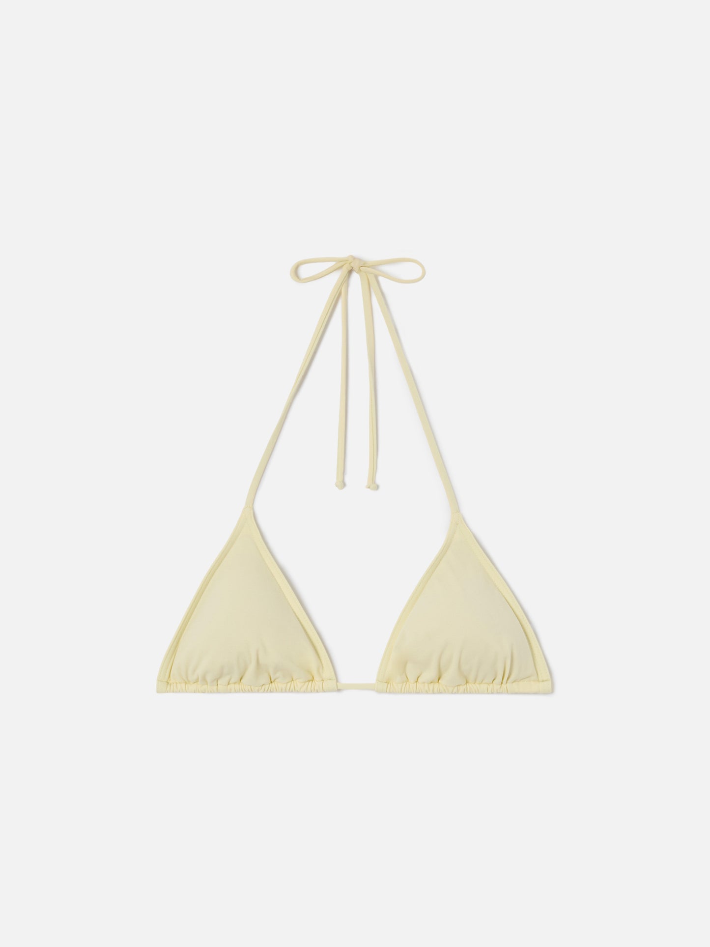 Leah triangle with ties bikini top in solid butter