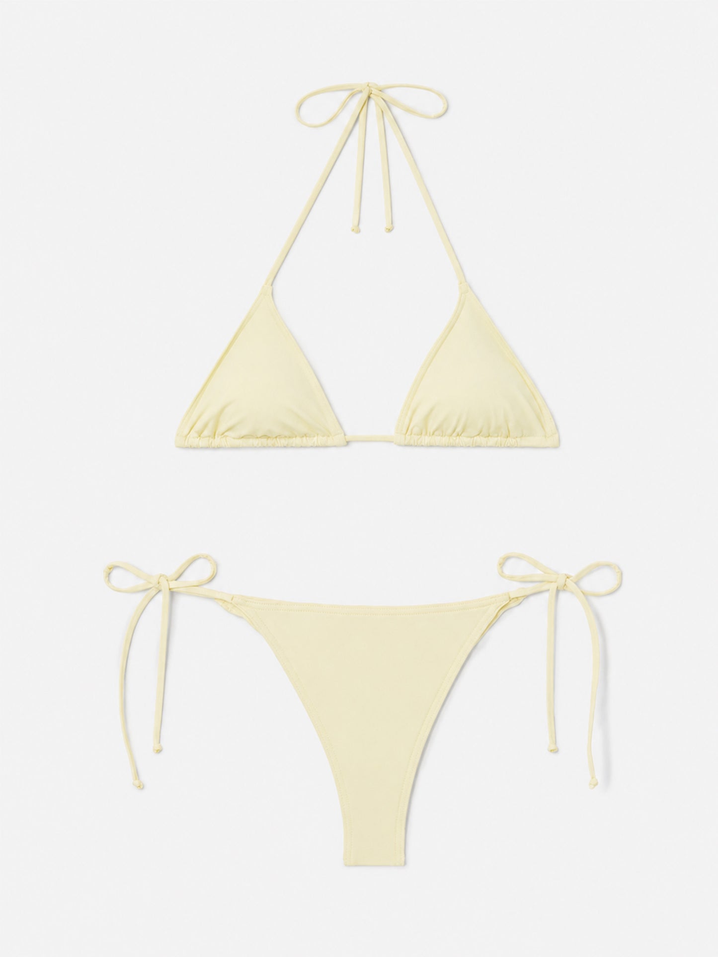 Bikini triangle Leah Marielle butter yellow à nouer 