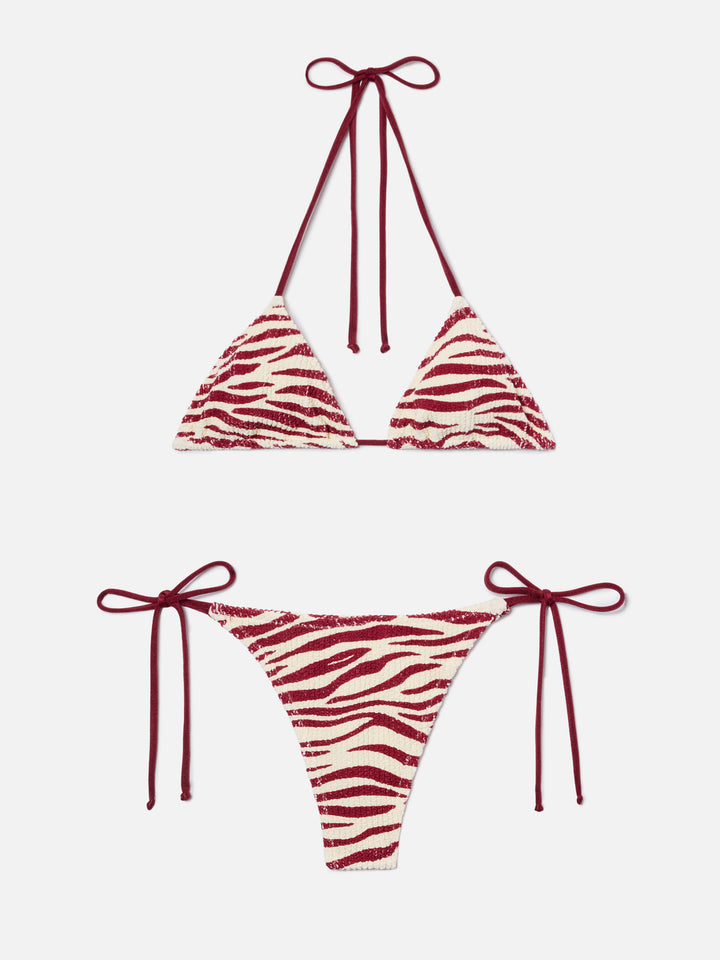 Leah Norah zebra print crinkle bikini