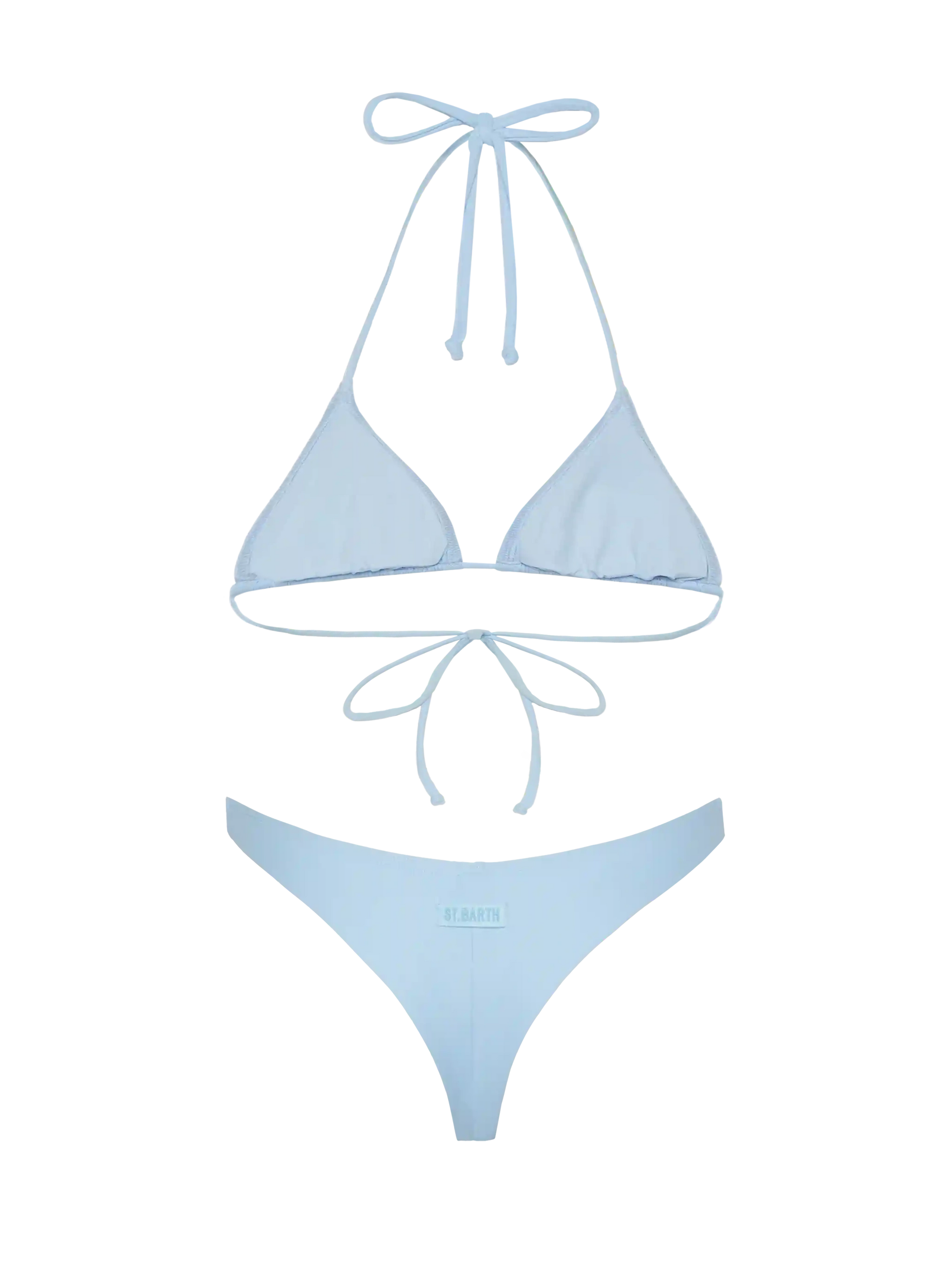 Leah Naomi light blue bikini with triangle top and cheeky briefs - MC2 Saint Barth