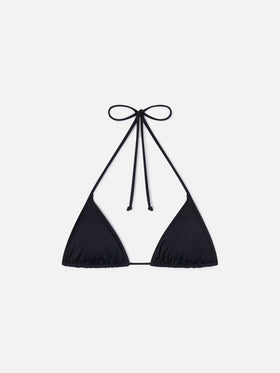 Top bikini Leah triangolo nero con laccetti 