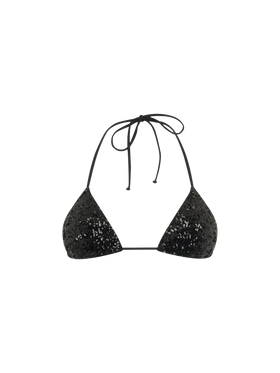 Woman black sequins triangle top Leah - MC2 Saint Barth