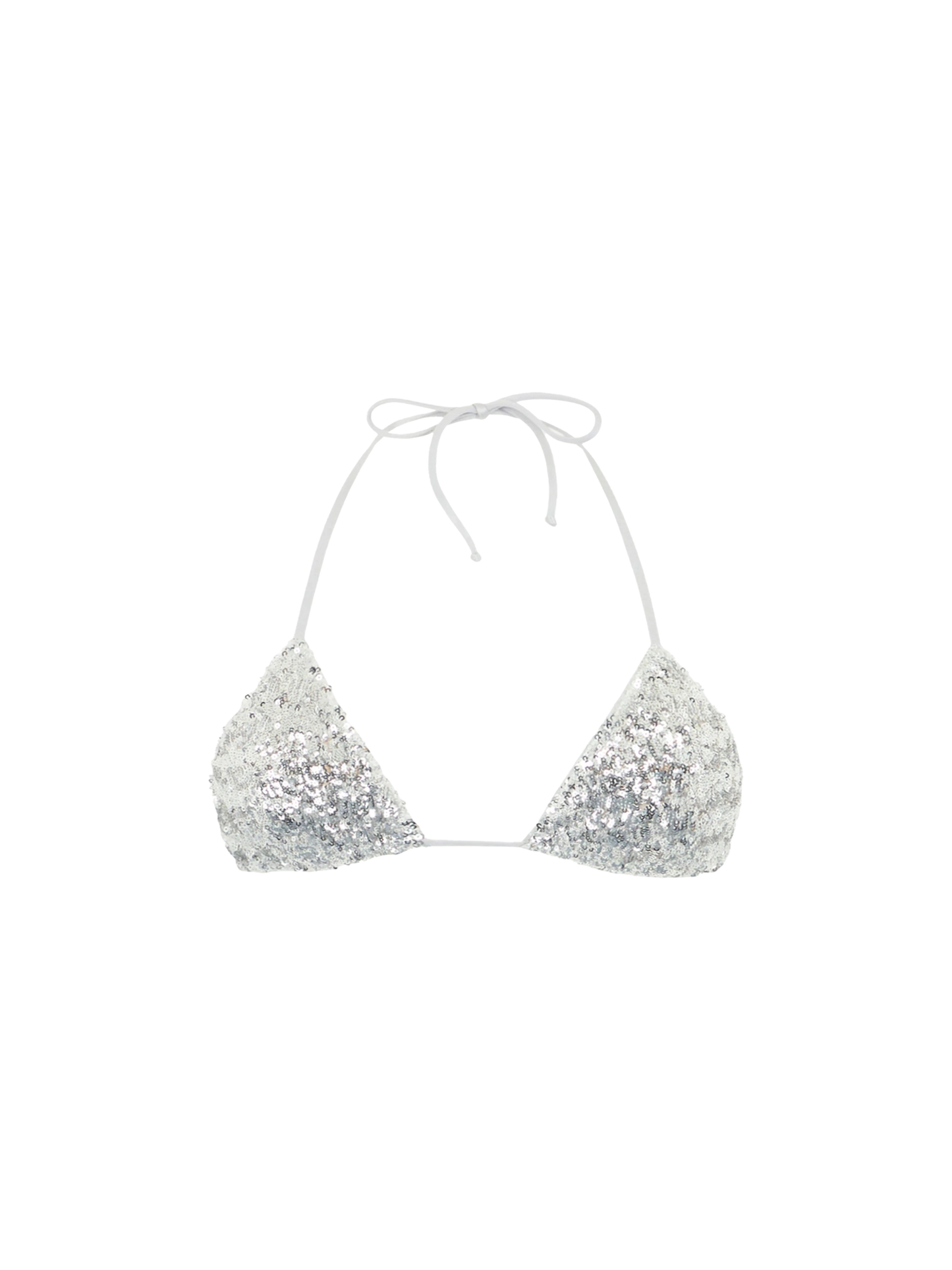 Woman silver sequins triangle top Leah - MC2 Saint Barth