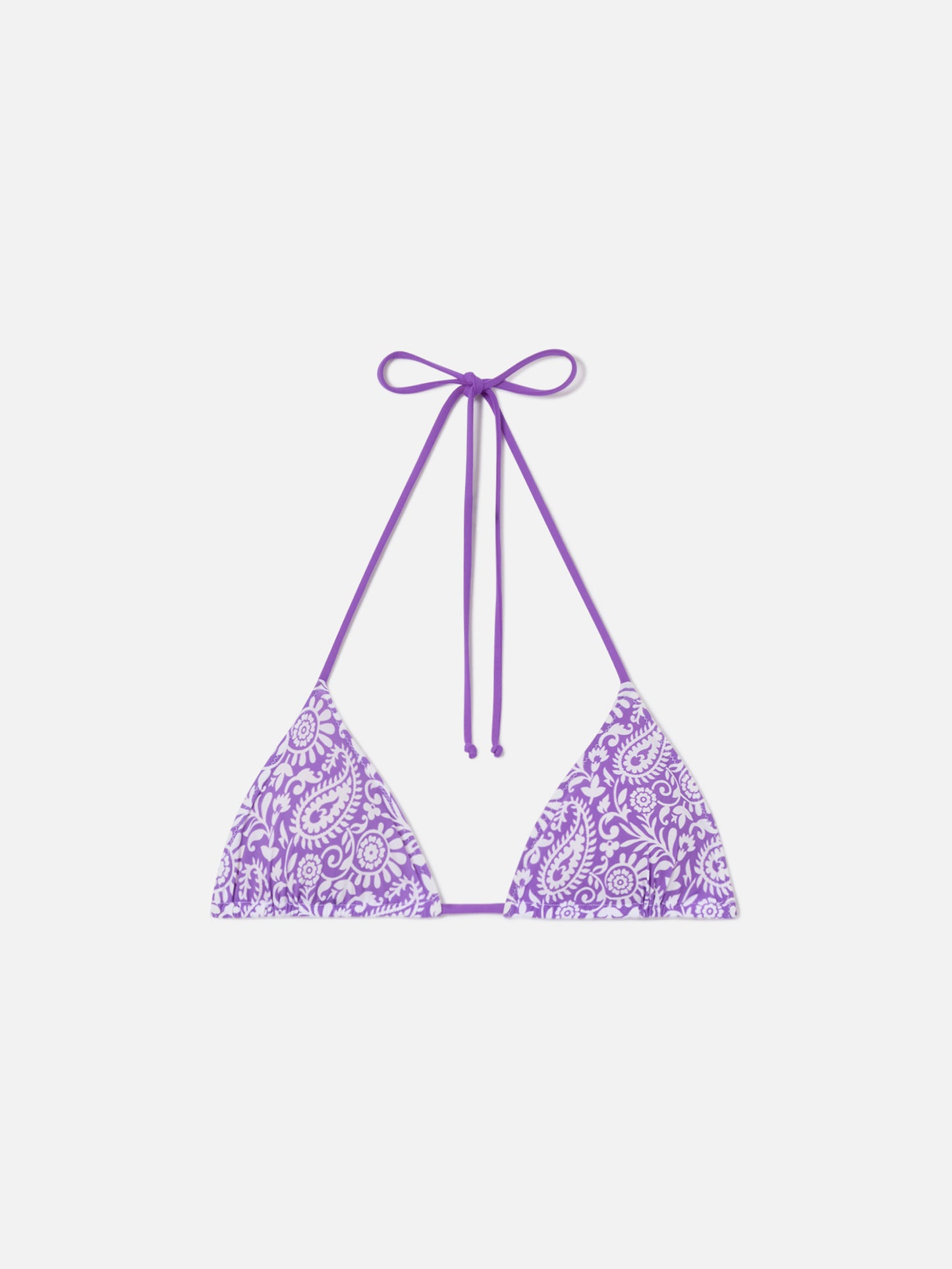 Leah triangle bikini top with paisley print