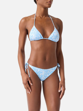Leah Virgo vintage floral triangle bikini