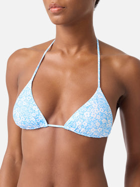 Top de bikini triangular Leah con estampado floral 