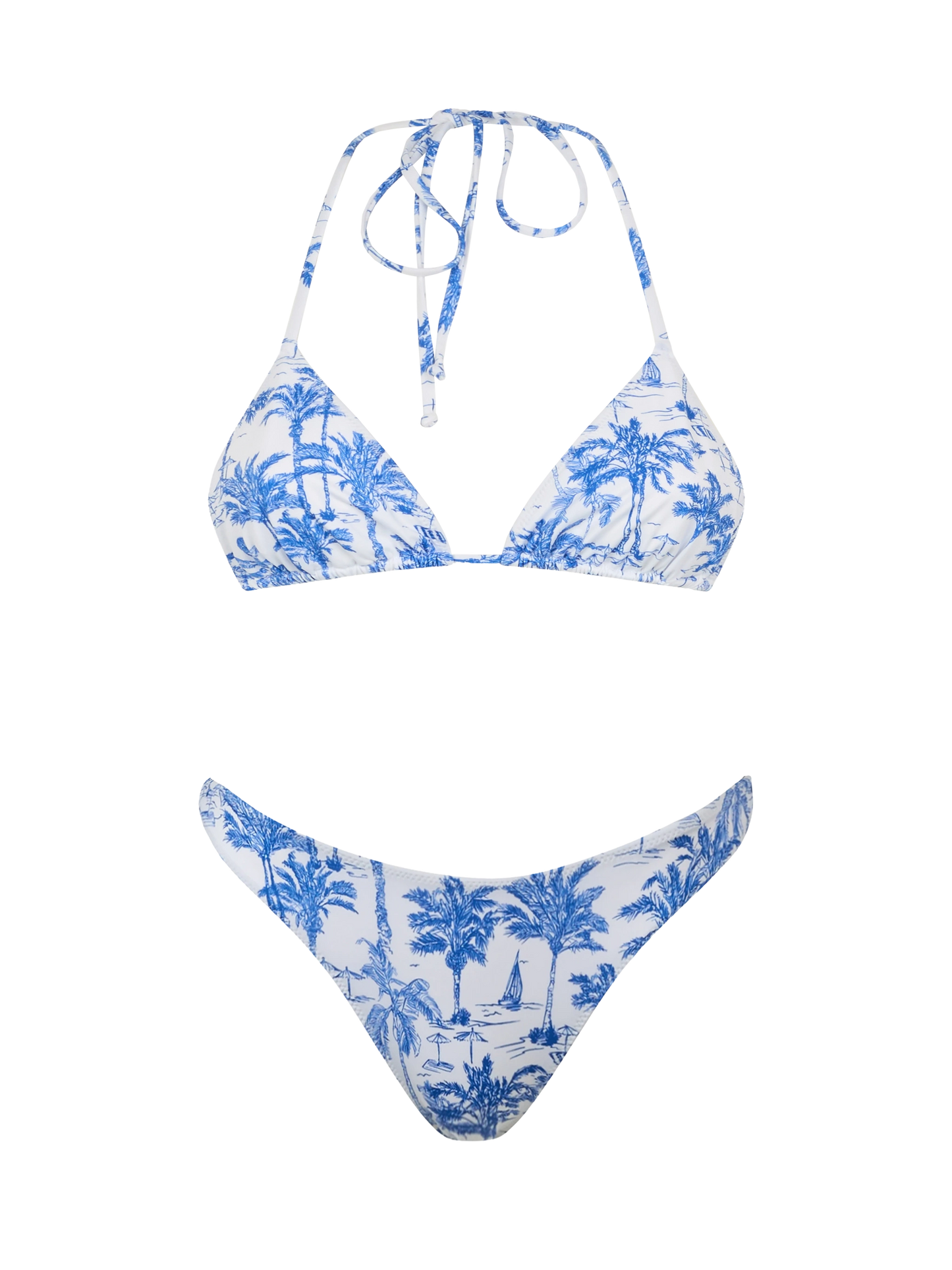 Woman toile de jouy triangle bikini Leah Naomi - MC2 Saint Barth