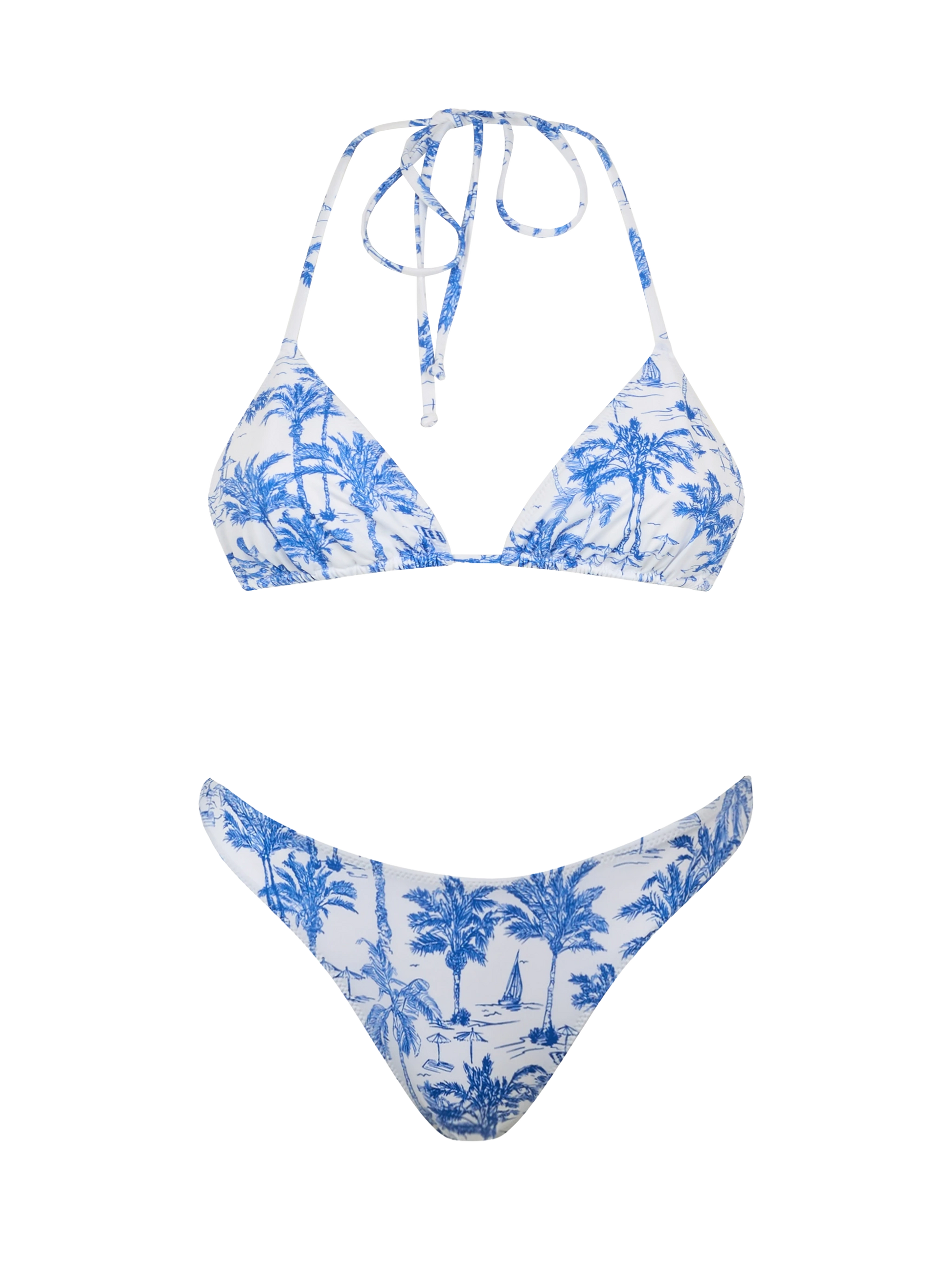 Woman toile de jouy triangle bikini Leah Naomi - MC2 Saint Barth