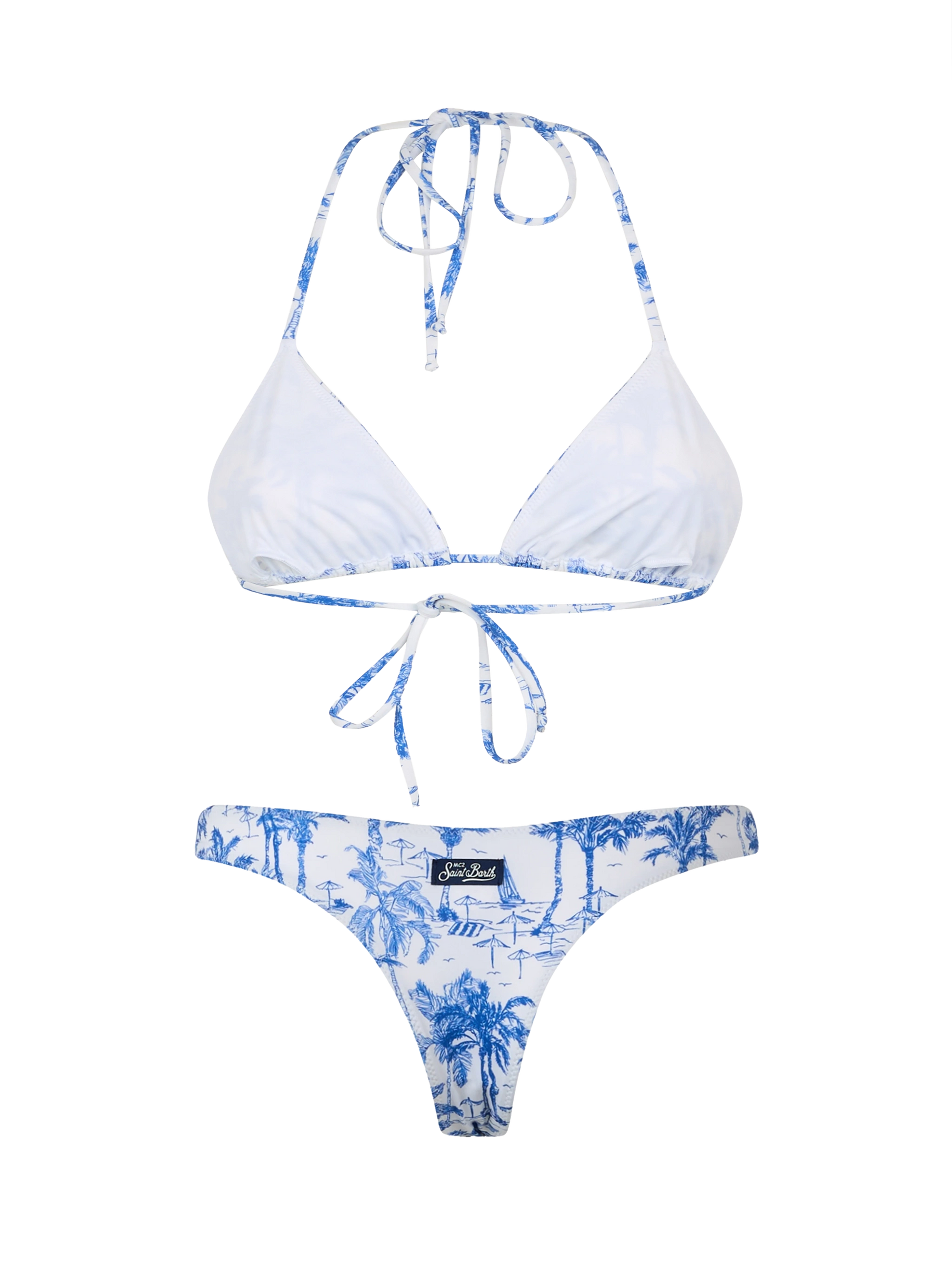Woman toile de jouy triangle bikini Leah Naomi - MC2 Saint Barth