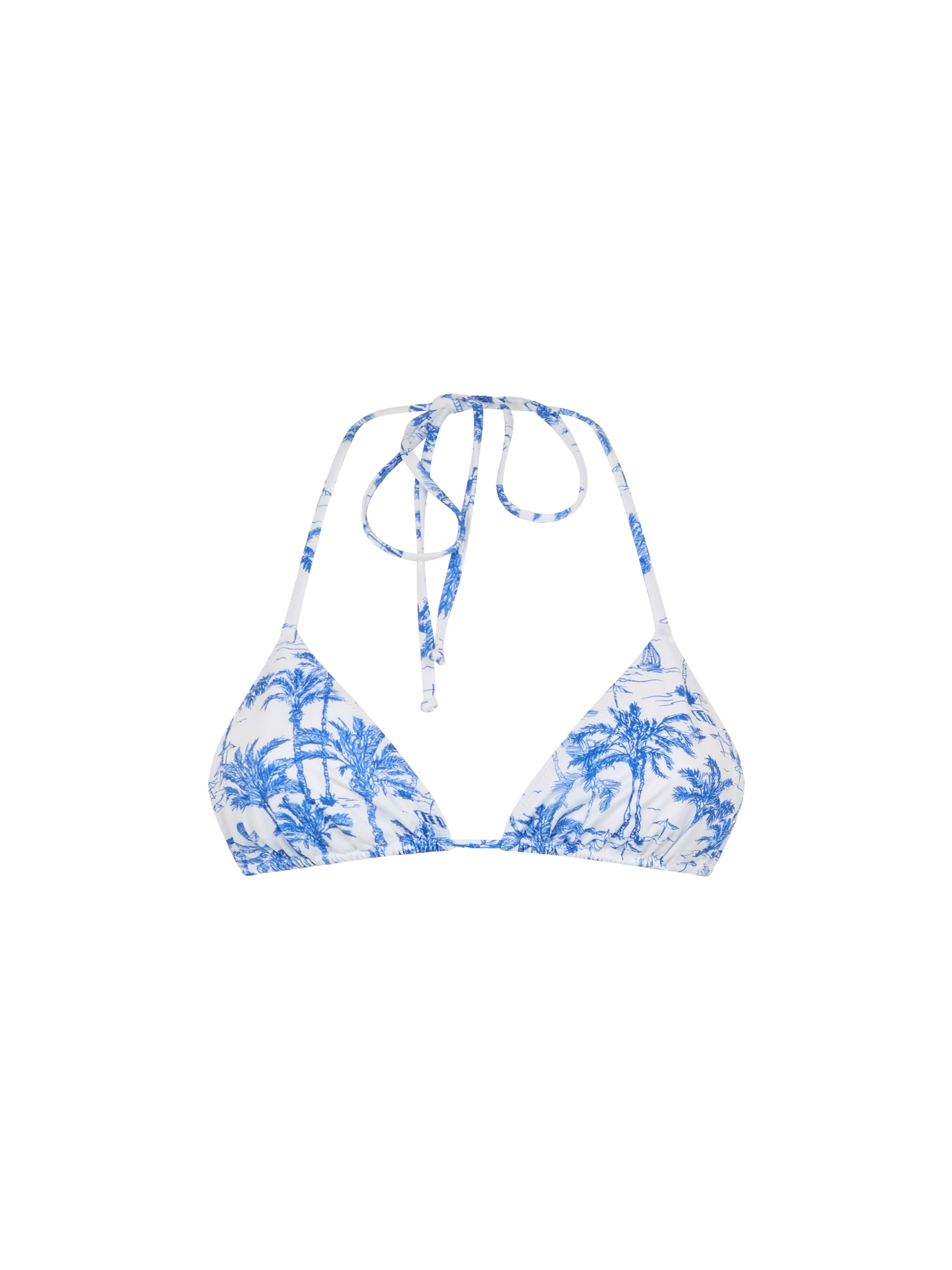 Woman toile de jouy triangle top swimsuit Leah - MC2 Saint Barth