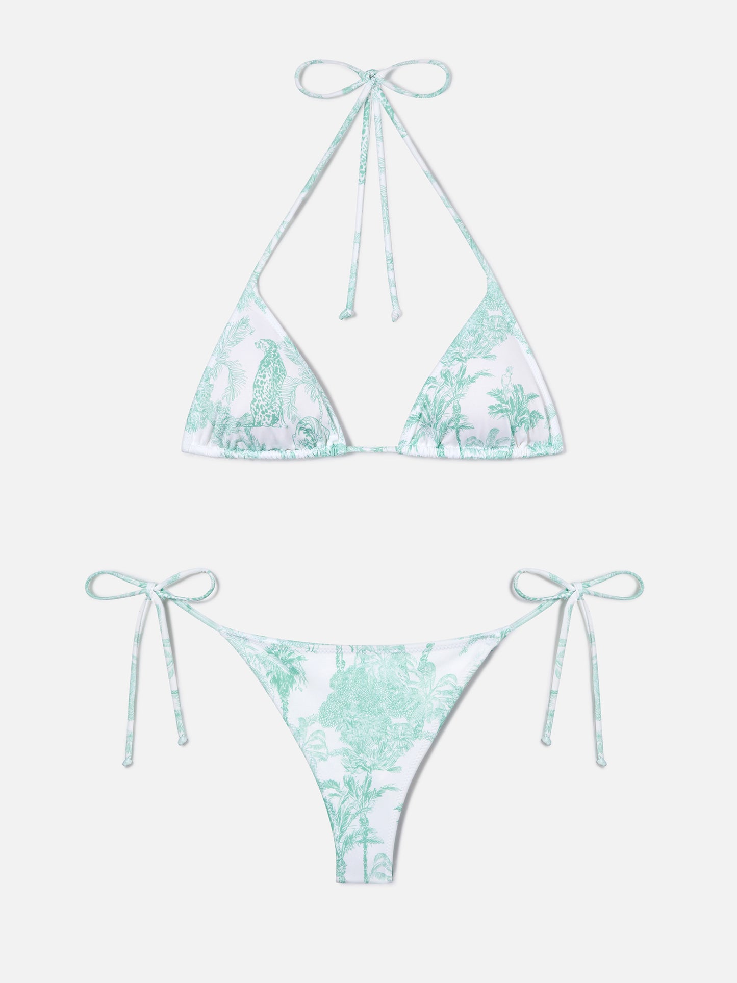Bikini Leah Marielle con stampa toile de jouy verde
