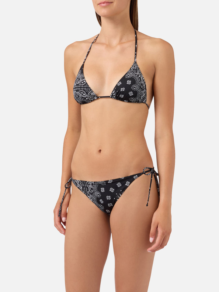 Bikini Leah Virgo à imprimé bandana noir 