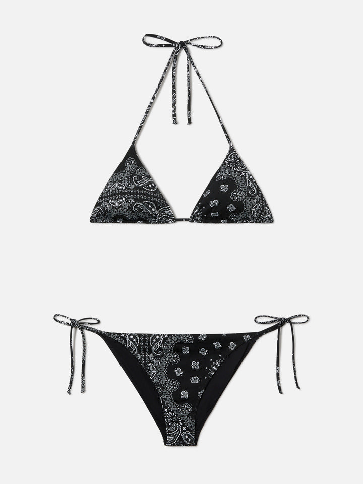 Bikini Leah Virgo à imprimé bandana noir 