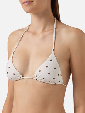 Leah Norah beige brown polka dot bikini