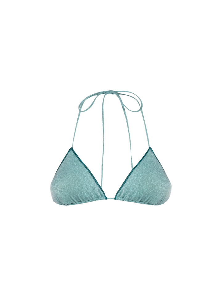 Woman water green lurex triangle top swimsuit Leah - MC2 Saint Barth