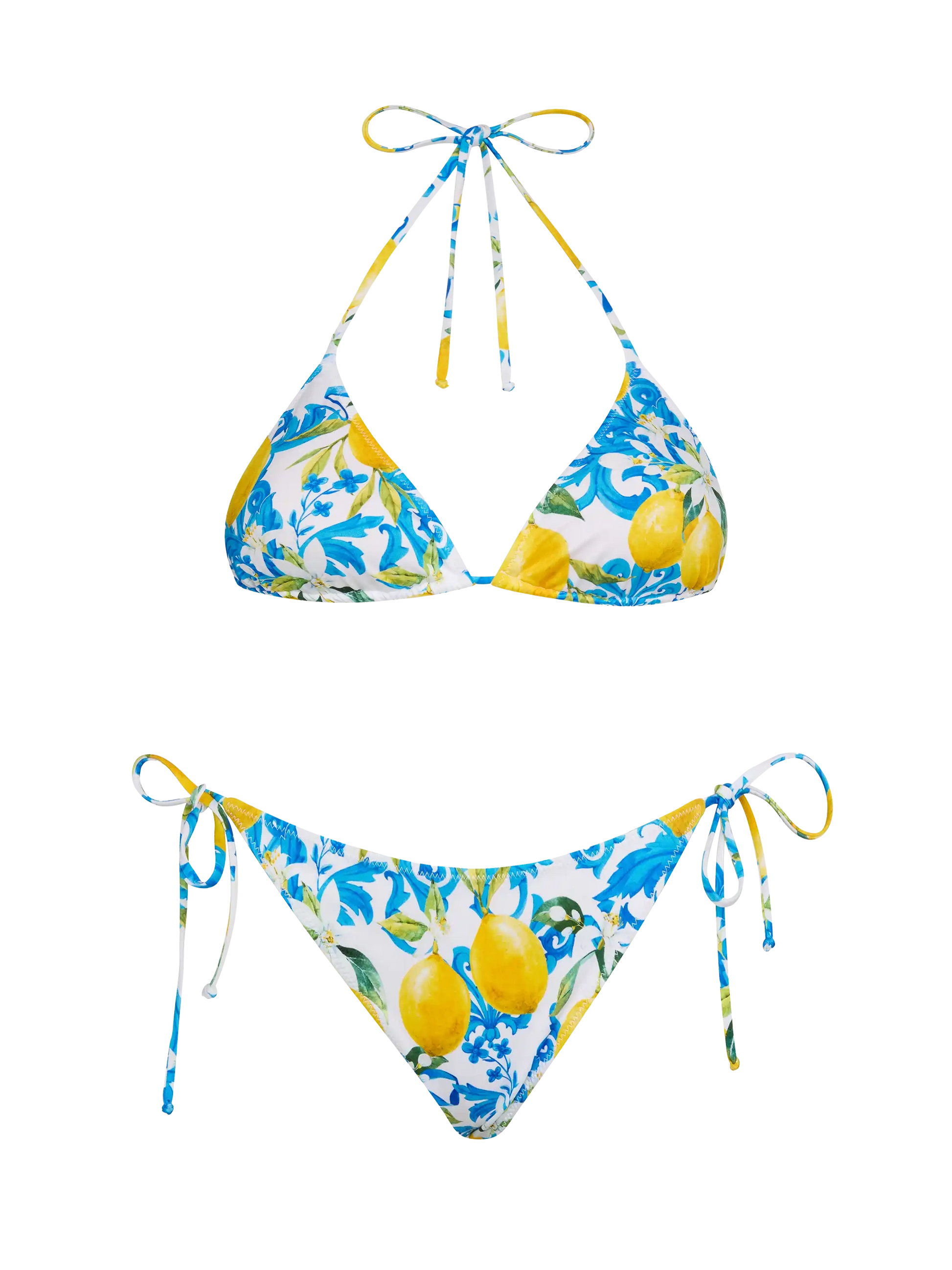 Triangle bikini Leah Virgo with majolica print - MC2 Saint Barth