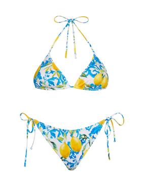 Triangle bikini Leah Virgo with majolica print - MC2 Saint Barth