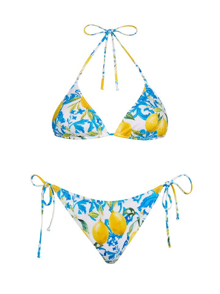 Triangle bikini Leah Virgo with majolica print - MC2 Saint Barth