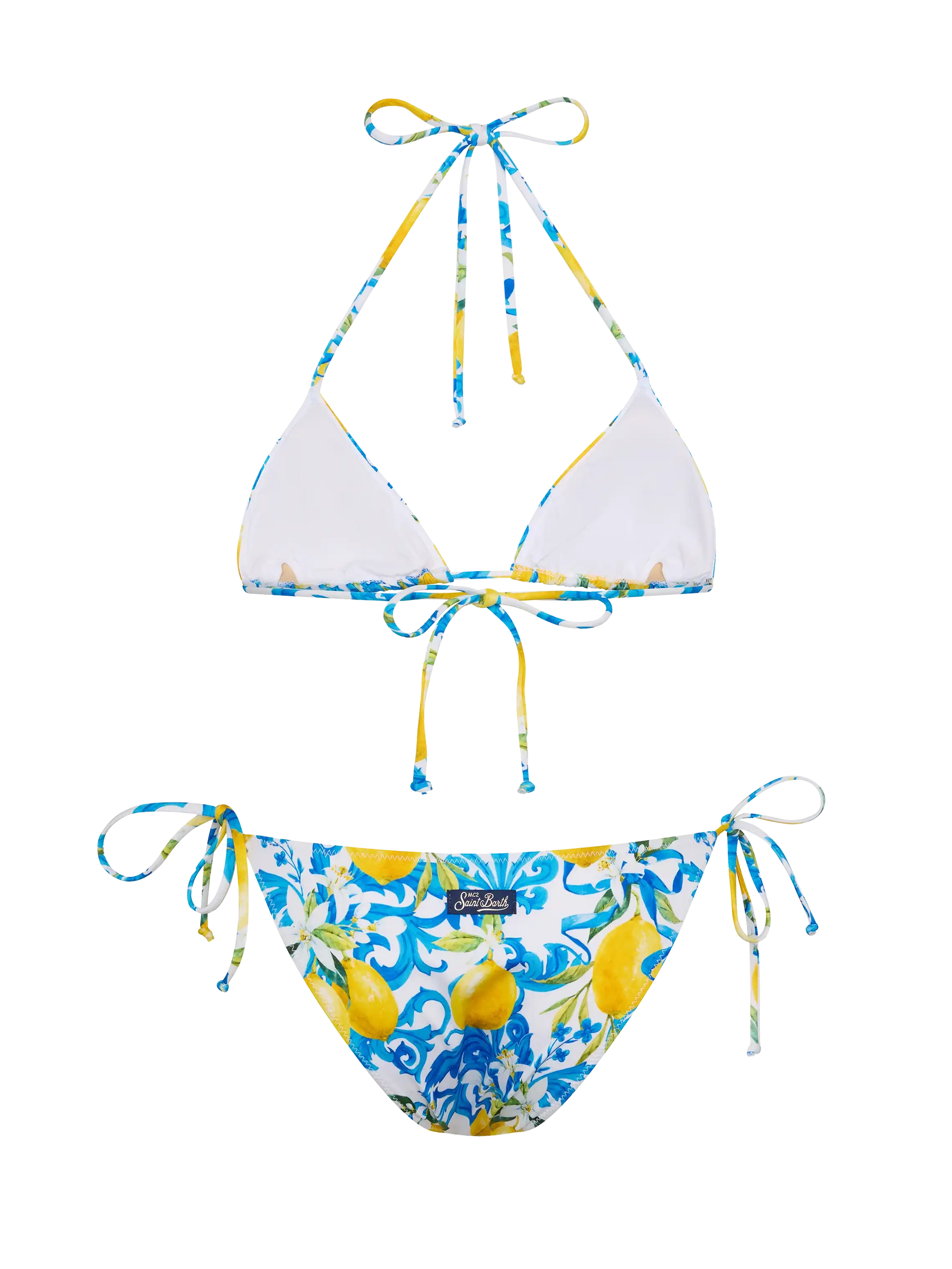 Triangle bikini Leah Virgo with majolica print - MC2 Saint Barth