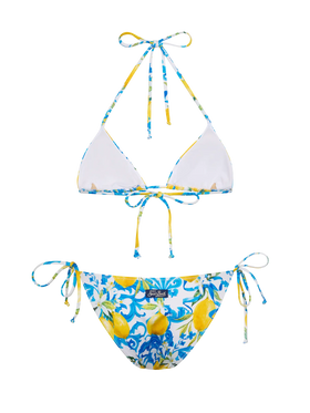 Triangle bikini Leah Virgo with majolica print - MC2 Saint Barth