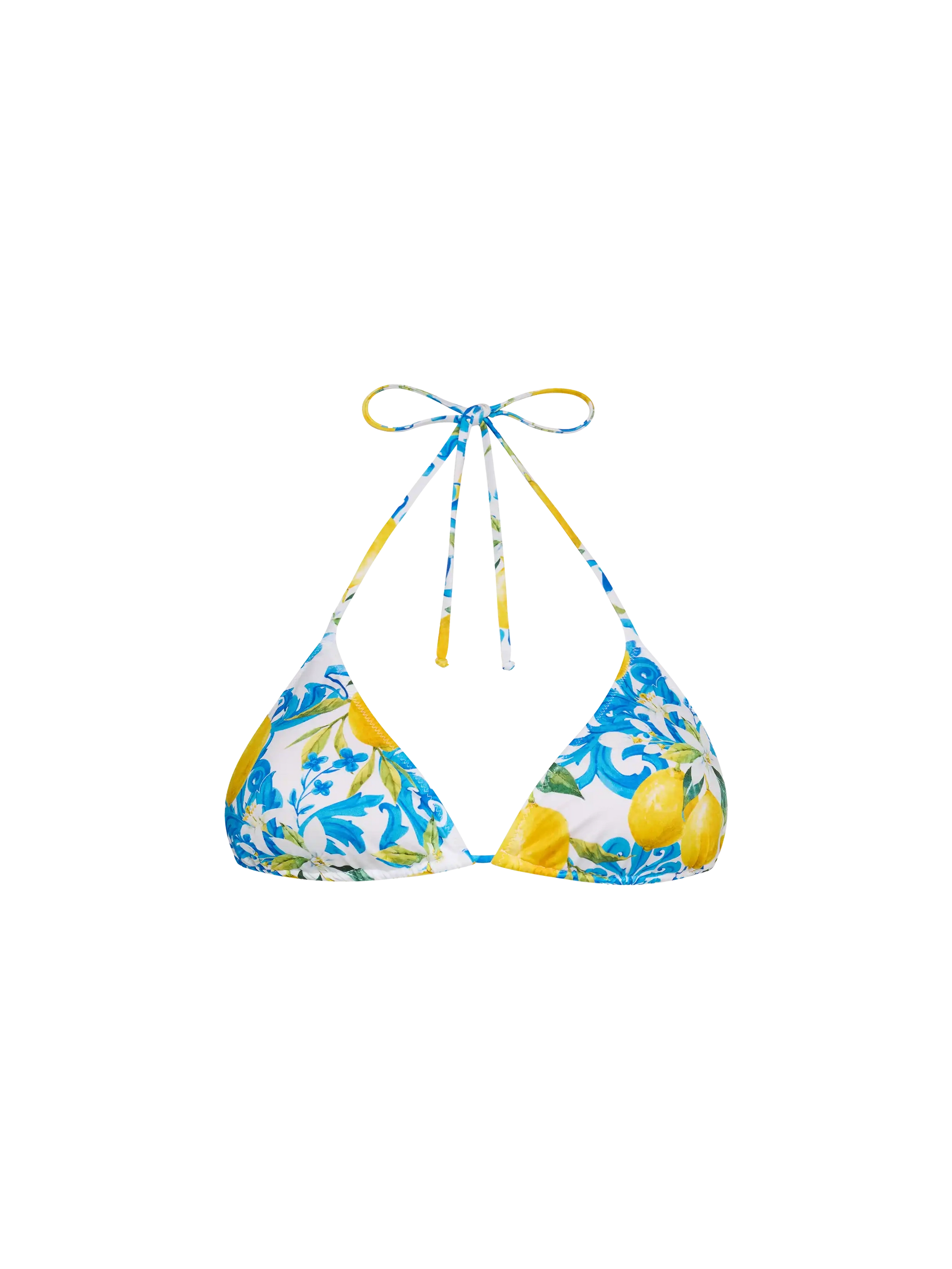 Leah triangle top swimsuit with majolica print - MC2 Saint Barth