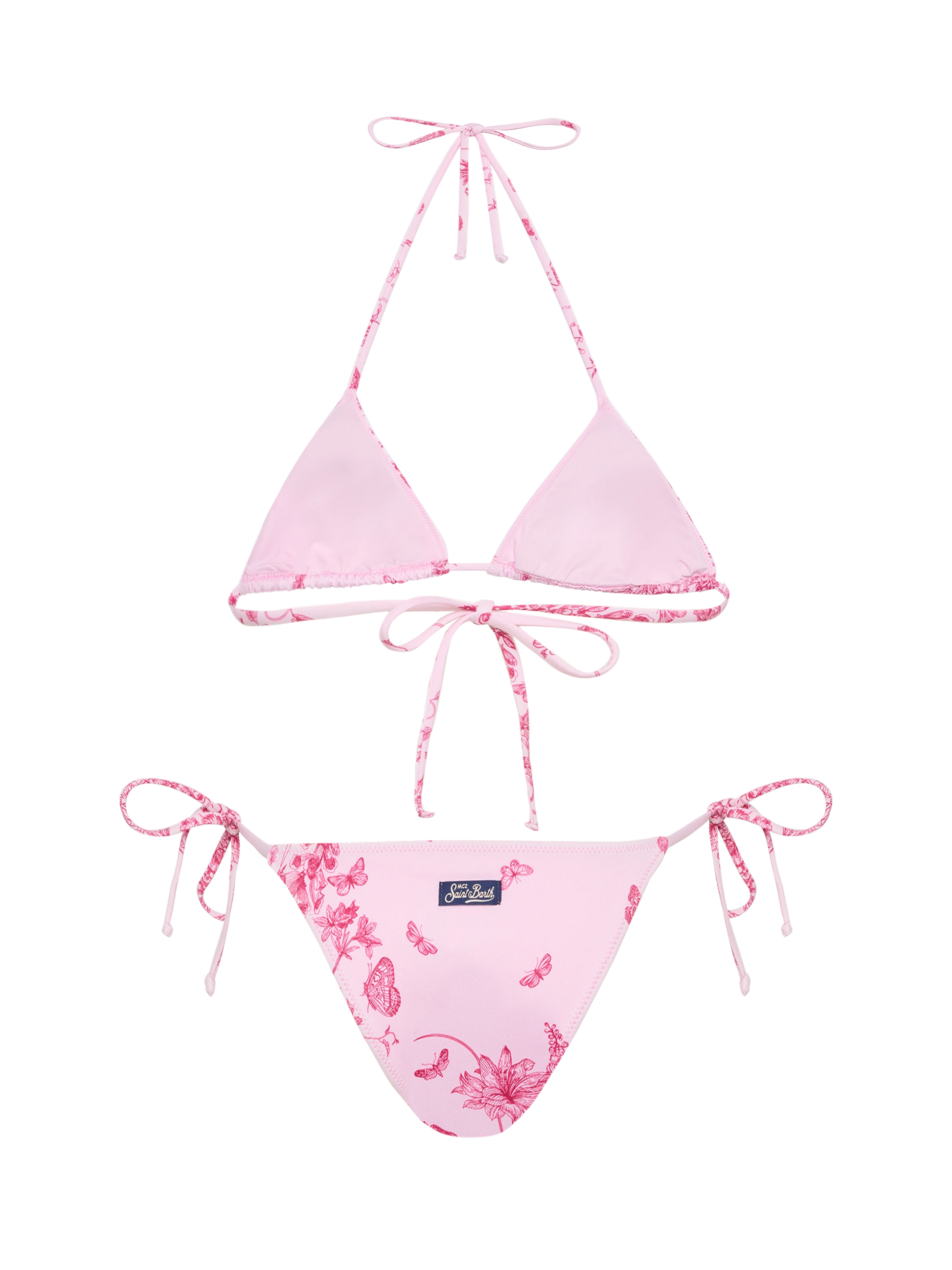 Classic triangle bikini Leah Marielle with toile de jouy print - MC2 Saint Barth