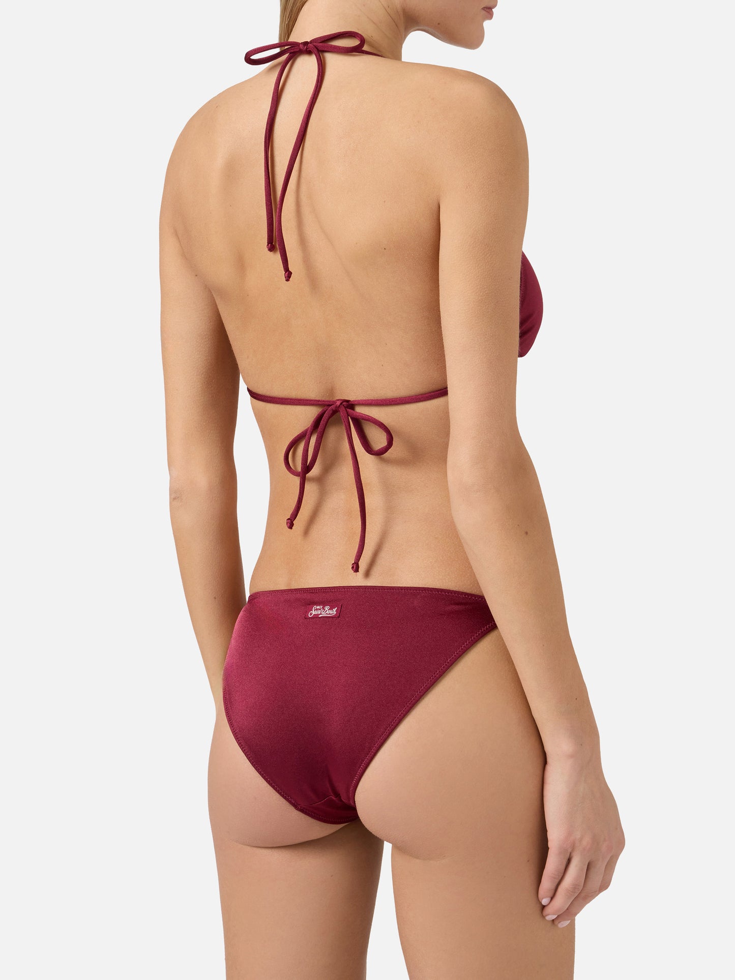 Bikini Leah Virgo glossy finish rosso con charms