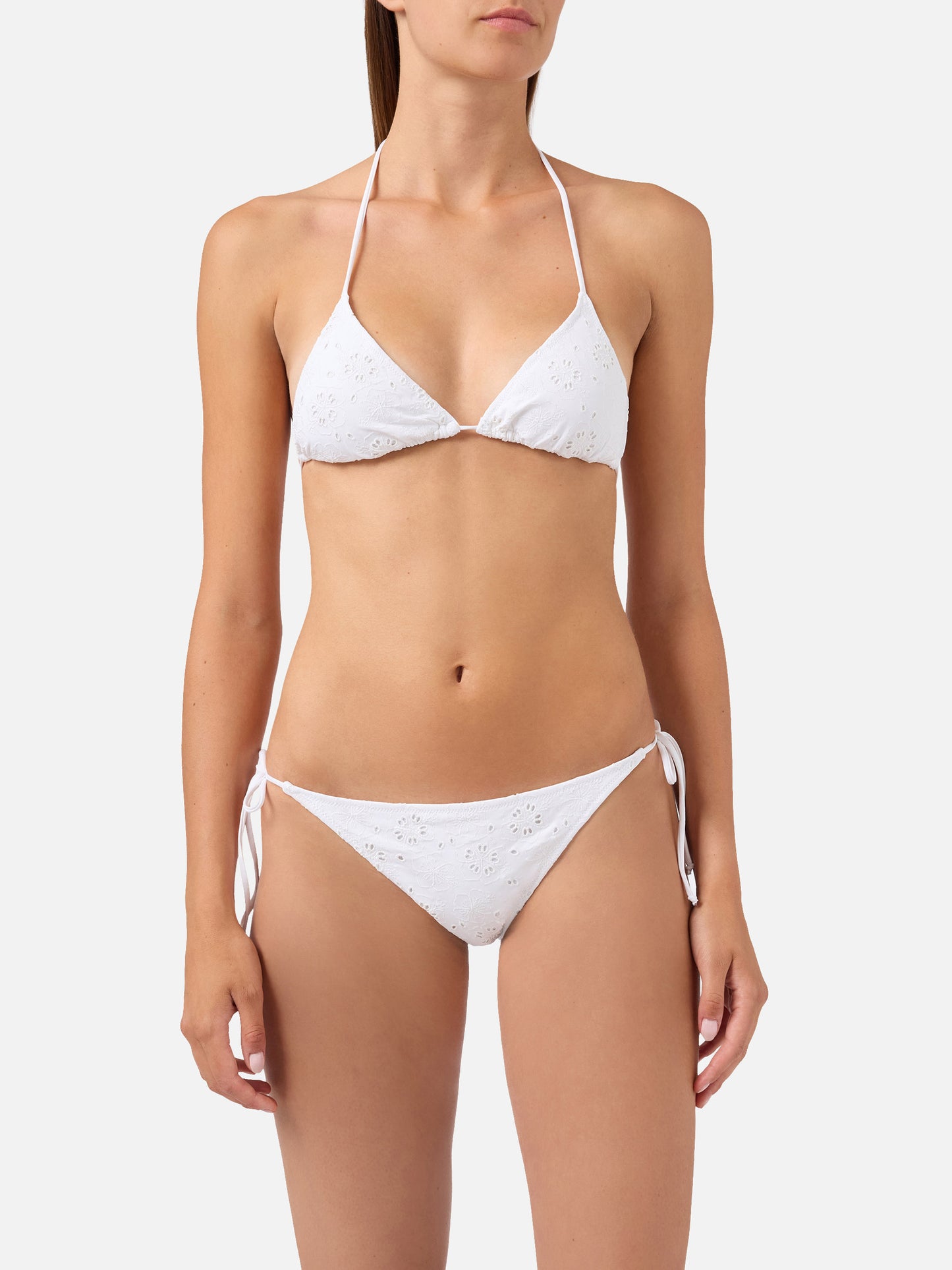 Bikini Leah Virgo blanc en sangallo 