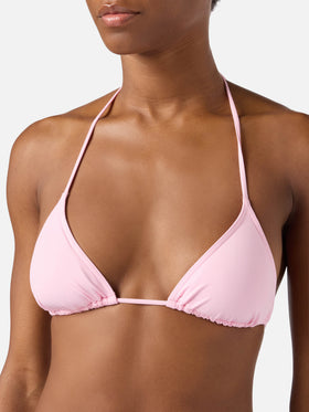Bikini triangular Leah Marielle rosa claro con lazos 